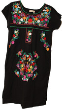 Black colorfully embroidered shift dress size small