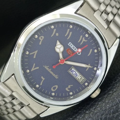 REFURBISHED SEIKO 5 AUTOMATIC 6309A VINTAGE JAPAN MENS BLUE DIAL WATCH a441233-1