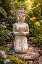 Buddha Kneeling garden ornament Painted Resin Outdoor Indoor - DS5145 - ELM RR