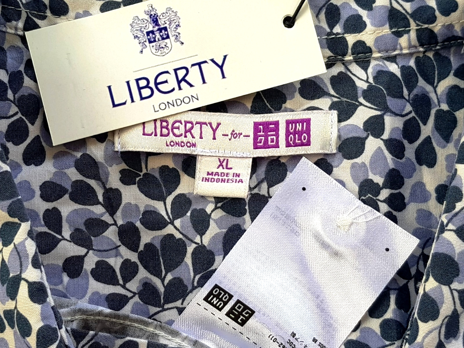 LIBERTY Of LONDON/UNIQLO Mens COTTON Blue S/S EVENING SHIRT - XL - 50" -RRP £129 image 3
