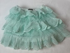 Matilda Jane Happy Free Peppermint Patty Ruffle Tulle Skirt Aqua Lace Tutu 6