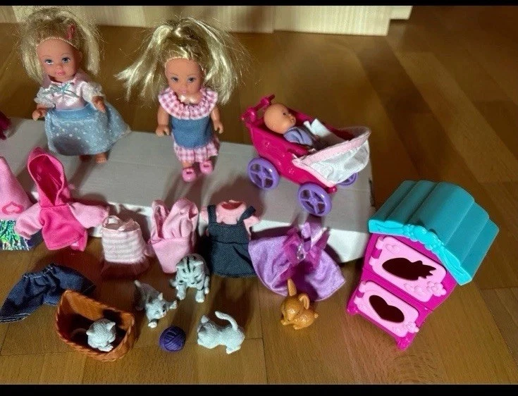 Simba Steffi Love Zubeör Konvolut, Baby, Hasenstall, Katzen, Hund mit Welpen usw