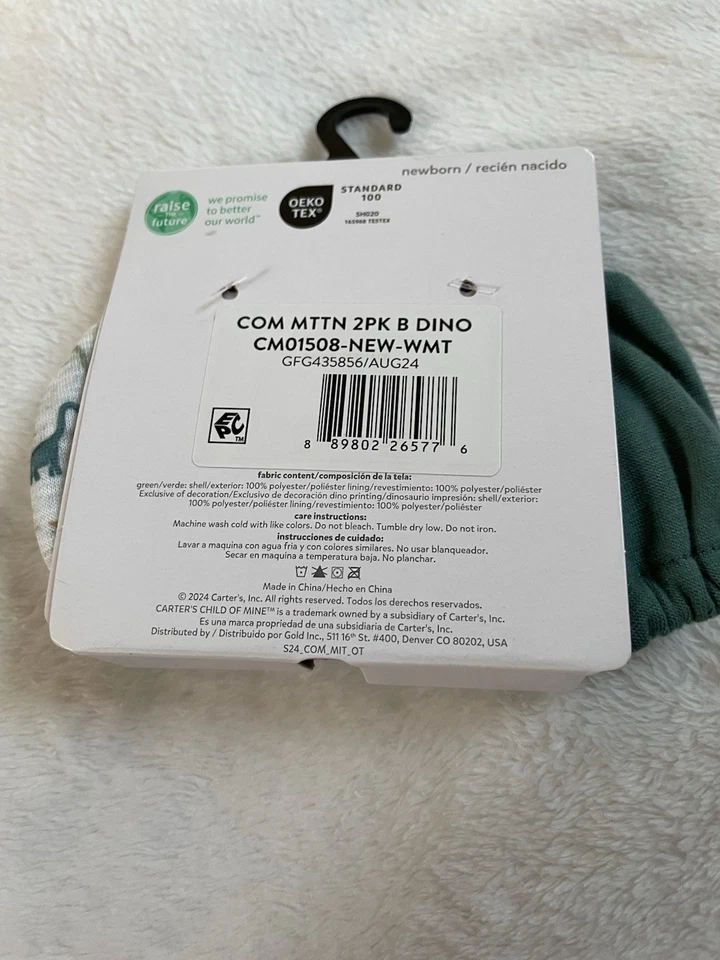 2 pares de guantes de dinosaurio para recién nacidos Baby Carters Foto 2 de 3
