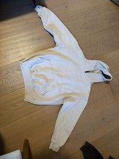 White Fox Beige Logo Fleece Cotton Blend Pullover Hoodie Women  s XS/S Pockets