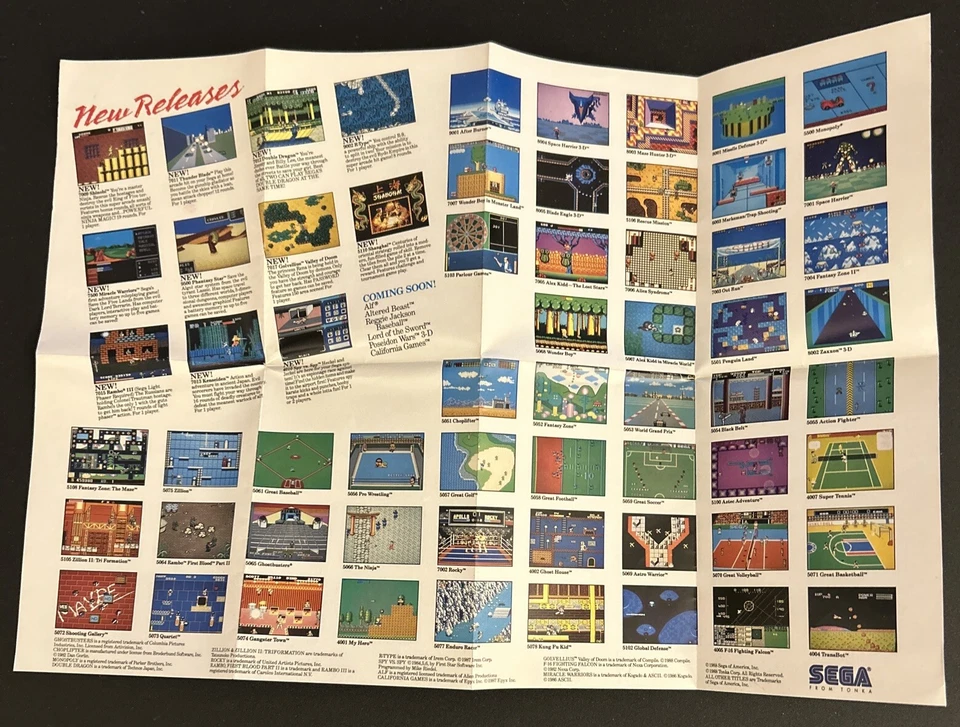 After Burner Sega Master System Folded Poster Paper Video Games Ad Insert - Image 2 of 4