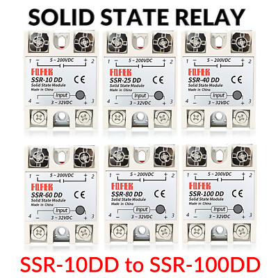Solid State Relay Module DC to DC SSR-10DD to SSR-100DD 3-32V DC 5-200V DC New