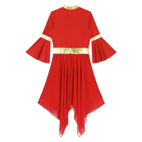 Women Asymmetrical Lyrical Liturgical Praise Dance Dress Church Festival Costume - Picture 34 of 73