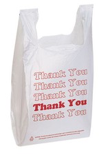 Plastic Bags Thank You T-Shirt 500 Retail Supermarket 11  x 6 x 21" Shopping