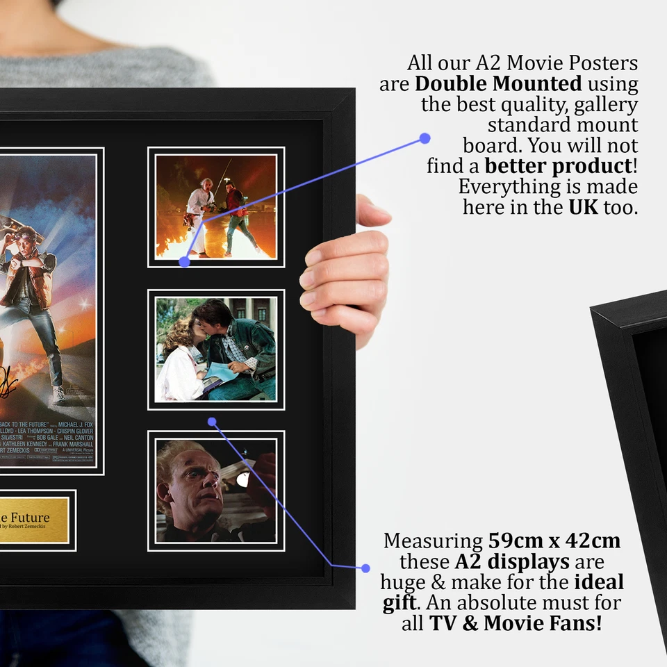 Back To The Future Signed Large A2 Framed Printed Autograph Memorabilia Gift — 第 4/4 张图片