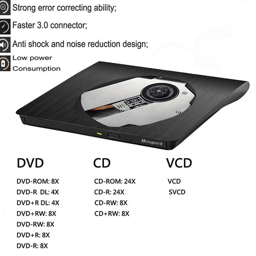 External DVD CD Drive USB 3.0 -C Ultra Slim Drives CD DVD RW Player/DVD CD RO... - Picture 2 of 7