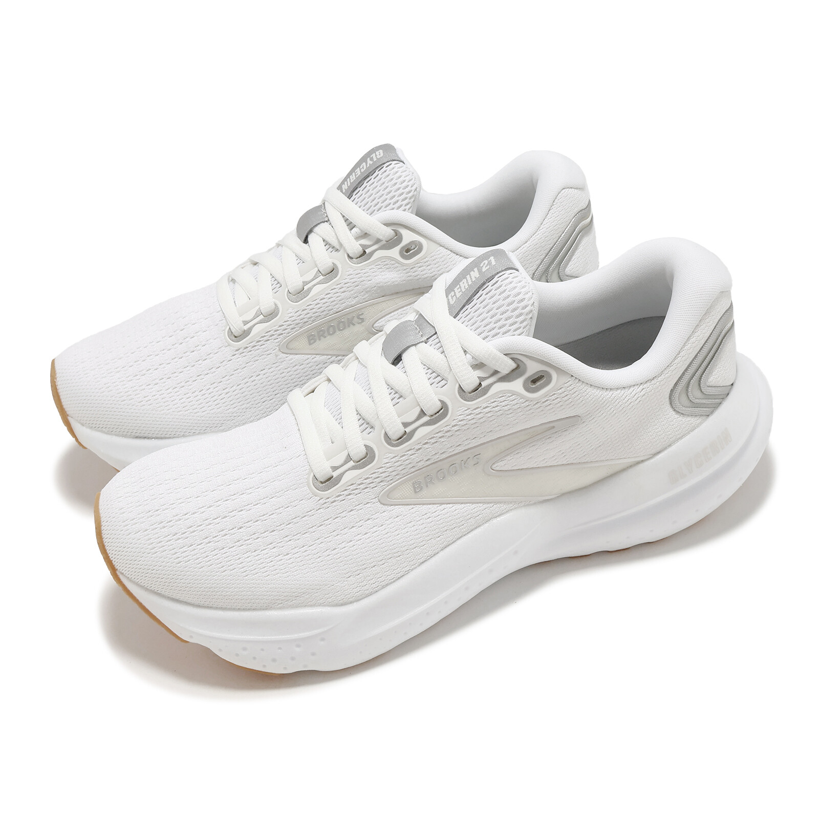 Женские дорожные кроссовки Brooks Glycerin 21 White Silver Biscuit 1204081B-114