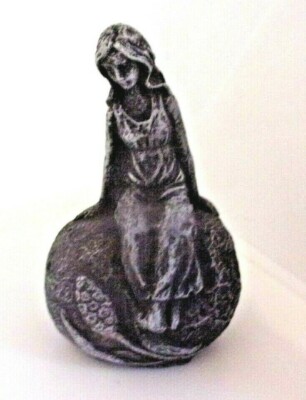 Latex garden girl mold 4'' H  x 2.5'' W plaster cement casting mould