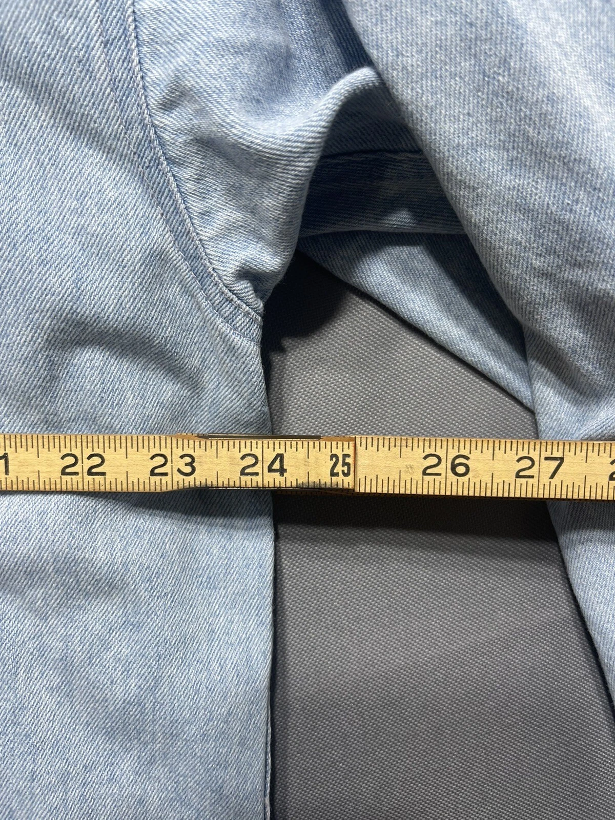 Camicia H. Valentino Uomo Large 34 35 Blu Chambray Denim Manica Lunga Resistente Lavoro