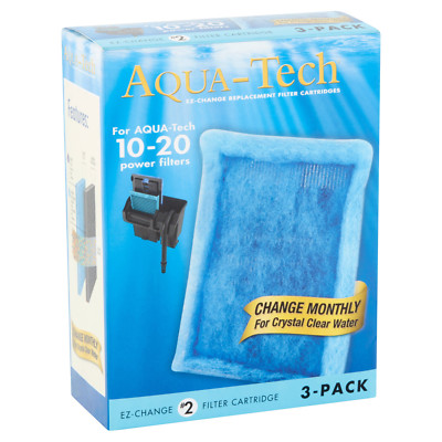 x3 AQUA-TECH 10-20 EZ-Change FILTER CARTRIDGE #2 Activated Carbon Fish Aquarium