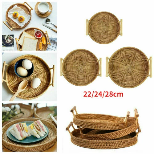 Runde Tabletts aus Holz