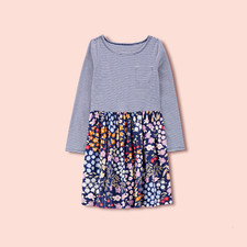 carter's Kid Girls Floral Mixed Print Jersey Long Sleeve Dress NWT Size 5