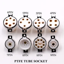 PTFE Vacuum Tube Socket 4PIN 5PIN 6PIN 7PIN 8PIN 9PIN Female for HiFi Audio DIY