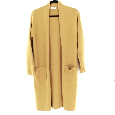 Babaton Wool Knit Long Cardigan Womens S Mustard NW)T Duster