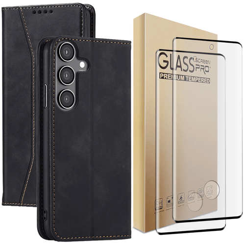 Funda/Protector de Pantalla Magnética Abatible de Cuero para Samsung Galaxy S24+ Plus - Imagen 13 de 24