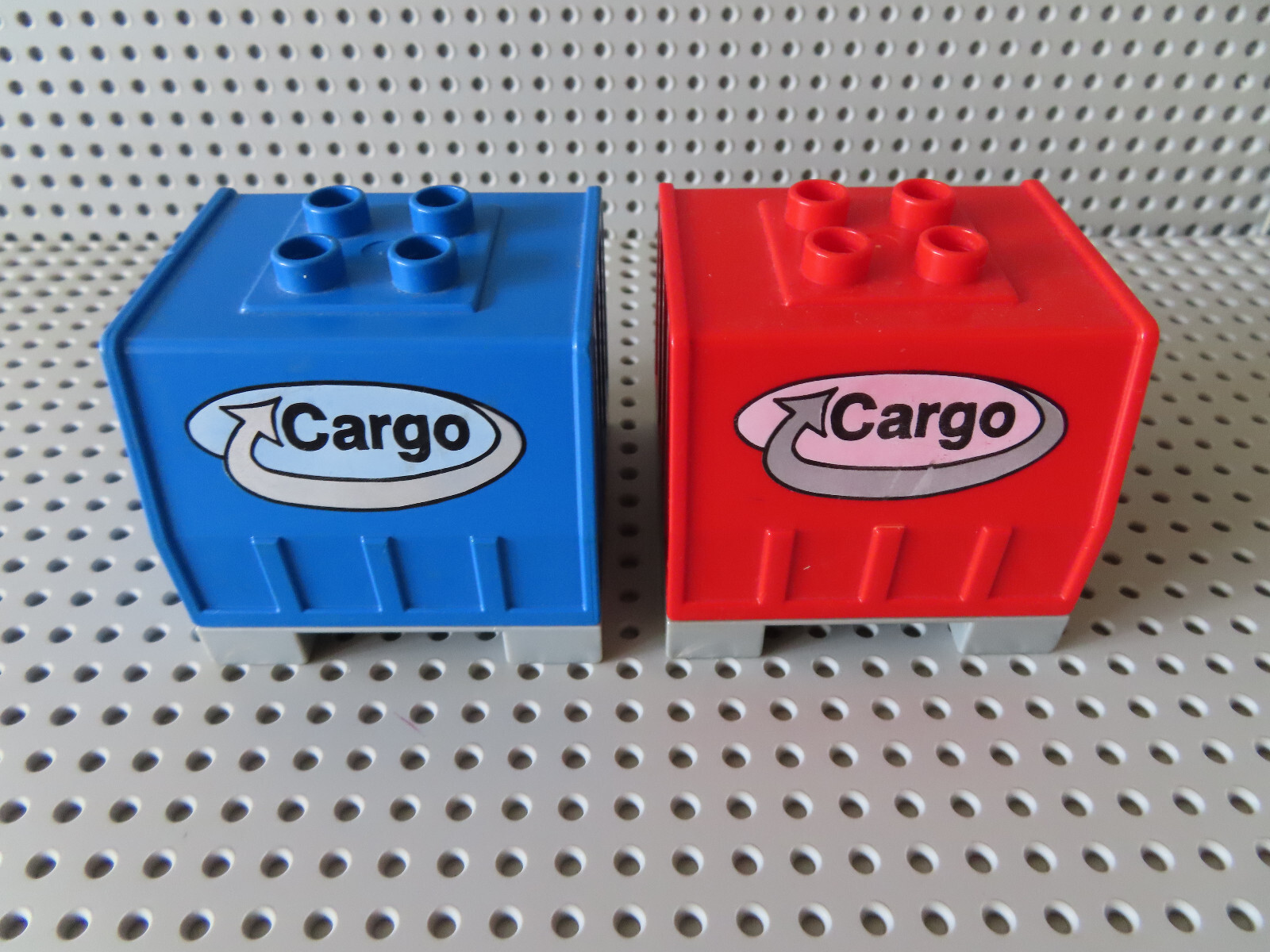 Lego Duplo Ferrovia Cargo Container Rosso e Blu
