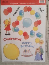 SUZY'S ZOO "HAPPY BIRTHDAY" CARDSTOCK STICKER SHEET 84002