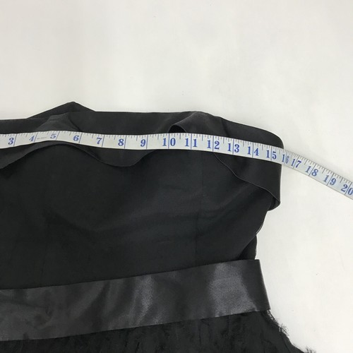 Abito da cerimonia senza spalline in seta nera White House Black Market UK 8 US 4 - Foto 8 di 11