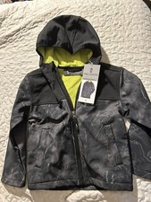 Free Country Boys Water Resistant Super Soft Shell Black Map Print Jacket Size 4