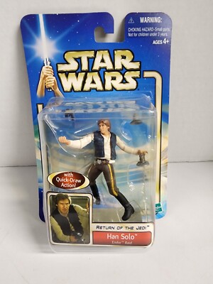 HAN SOLO Endor Raid #37 Quick-Draw Return Jedi Action Figure Toys 84880 2002 NEW