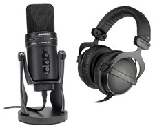 Samson G-track Pro Podcasting Podcast Mic+interface+beyerdynamic Headphones