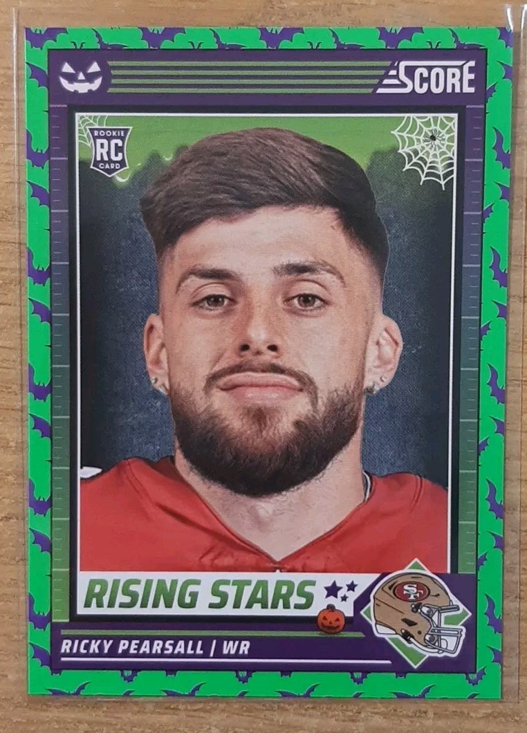 2024 SCORE-A-TREAT RISING STARS GREEN BATS RICKY PEARSALL ROOKIE #42 49ERS