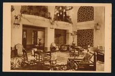 France URIAGE Hotel de L'Europe Grand Hall Lobby Interior Vintage Postcard