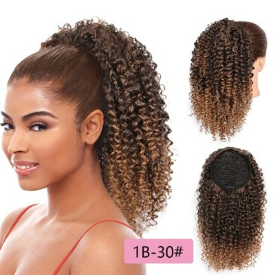 Afro Kinky Curly Ponytail Puff Afro Bun Updo Hair Synthetic Drawstring Piece