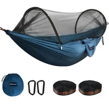 UltraLight Travel Camping Hammock Popup Net Hammock 660lbs Load Capacity