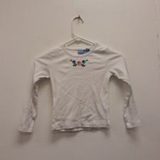 French Toast Girl's white/ flowers round neck long Sleeve Pullover Sweater 6