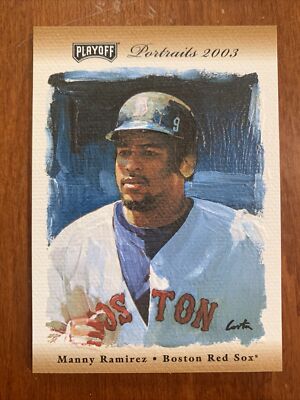 Manny RAMIREZ 2003 Playoff Portraits G/U d Jersey Relic #4 50/50 NM Red Sox
