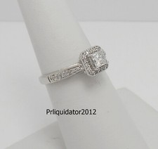 1/2CT Natural Princess Diamond Engagement Wedding Bridal Ring 14K White Gold