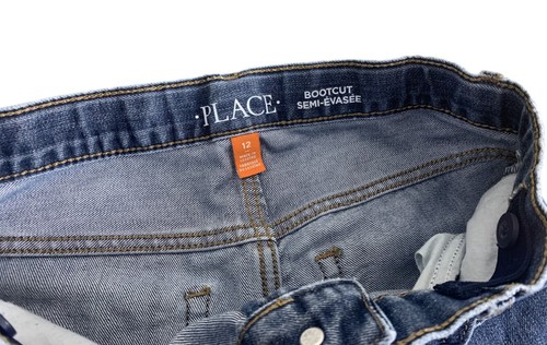 Children's Place Boys Medium Wash Denim Blue Bootcut Jeans Pants size 12 - Picture 10 of 11