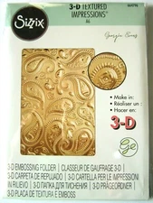 Paisley Sizzix 3-D Textured Impressions A6 Embossing Folder 664796 NEW