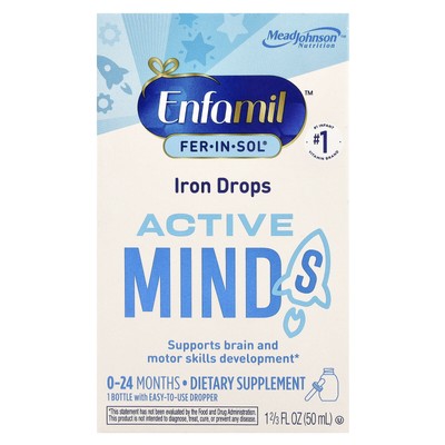 Fer-In-Sol , Iron Drops, Active Minds, 0-24 Months, 1 2/3 fl oz (50 ml) (15 mg