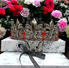 Fleur-de-lis King Crown, Royal Prince Headwear, Medieval Crown for Men