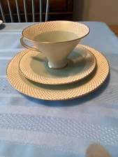 Vintage Zeh Scherzer Bavaria, Germany  3 pc Tea Cup,Saucer & Dessert Plate Set