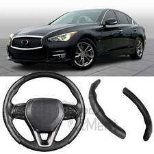 For INFINITI Q50 G35 G37 Steering Wheel Booster Cover Non-Slip Carbon Fiber 15"