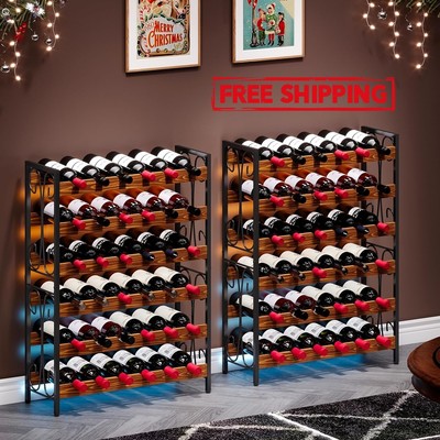 Estante de vino de 6 niveles, independiente, para bar, cocina y sala de estar US