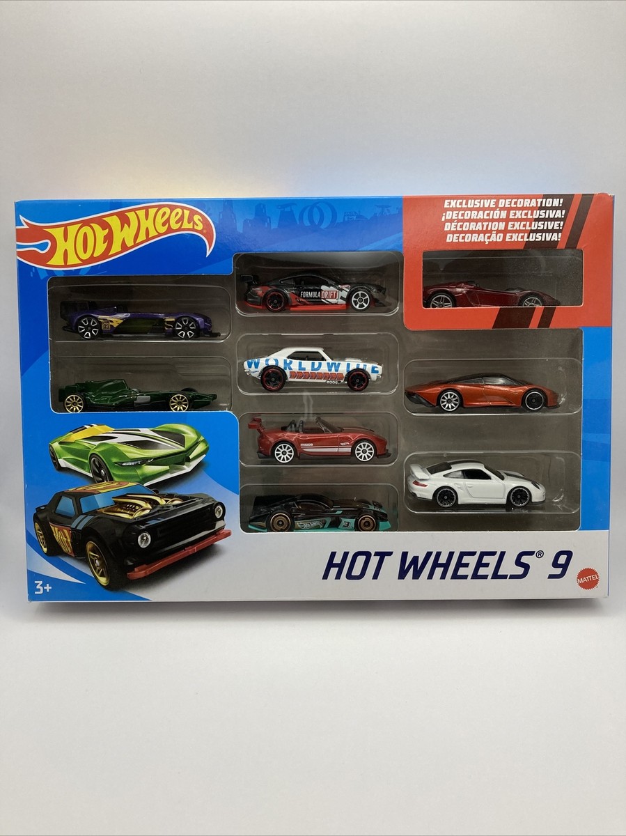 hot wheels 9 car pack toy set Camaro, Porsche 911, Lamborghini