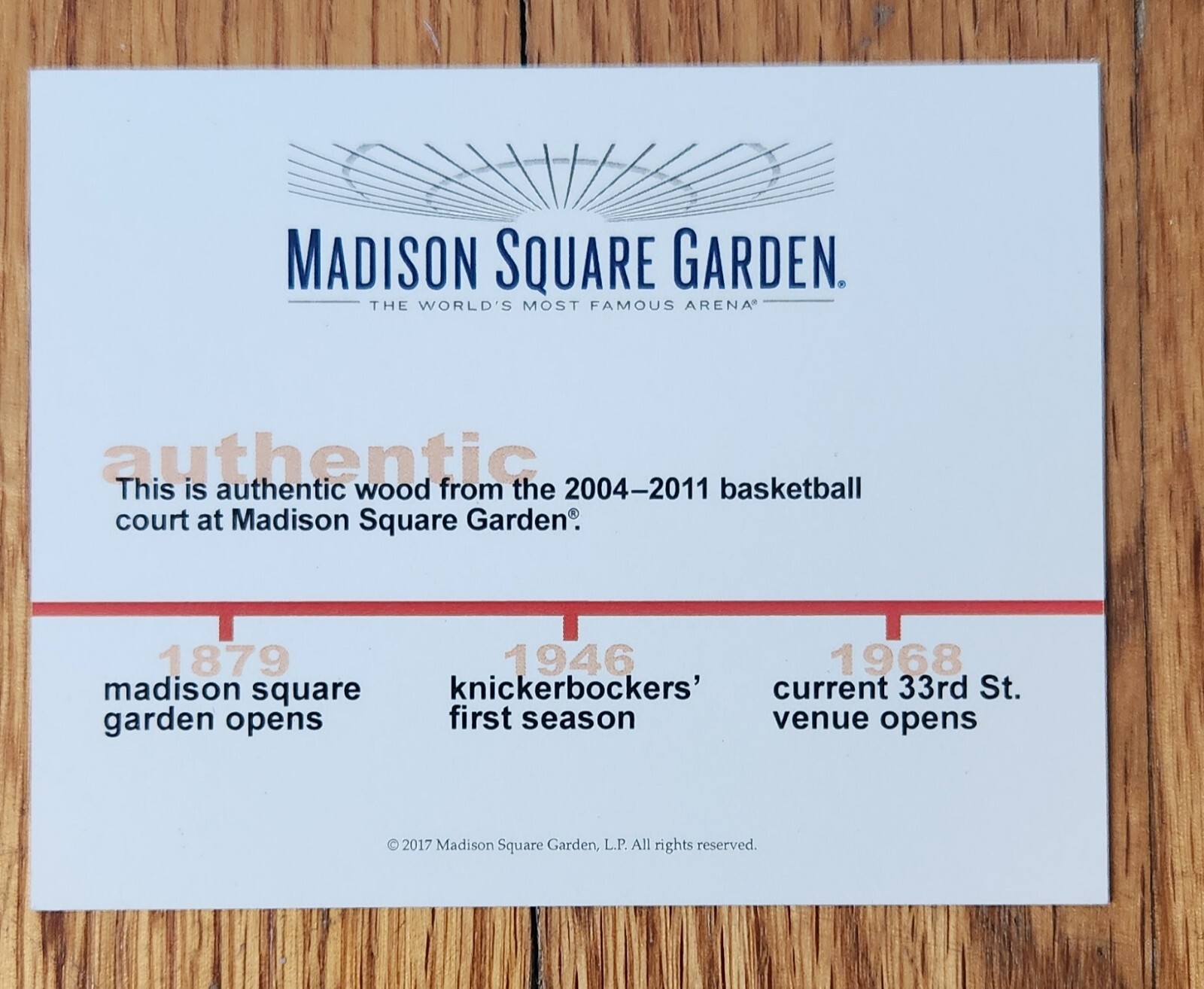 2004 - 2011 MADISON SQUARE GARDEN GAME USED FLOOR COURT New York Knicks ...