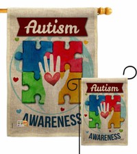 Hope for Autism Awareness Garden Flag Support Decorative Gift Yard House Banner