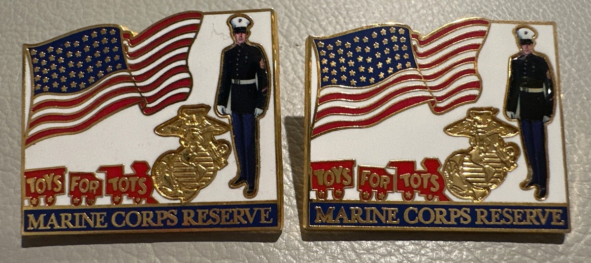Toys For Tots United State Marine Corps Reserve Gold Tone Enamel