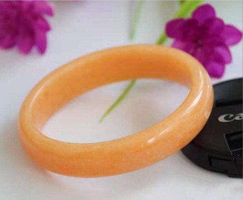 56-60mm natural beige jade hard body handmade jade bracelet