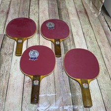 4 Vintage Knight Table Tennis Ping Pong Paddles Red 3 Ply USA Made
