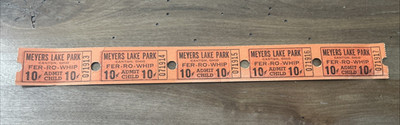 LOT OF 120 VTG 70'S MEYERS LAKE PARK Canton, OH FER-RO-WHIP CHILD RIDE TICKETS